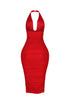 Central U Cut Ruched Midi Dress